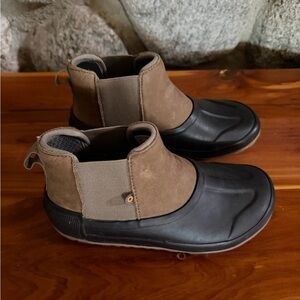 Bogs Brown Rubber and Tan Suede Muck Boots